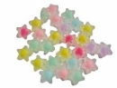 Veselé plastové korálky hviezdičky 10g - farebný mix