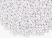 Plastové korálky perličky 4mm 7g - biele  