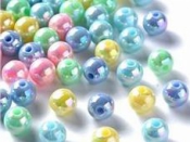 Plastové korálky perličky 8mm 10g - pastelové AB
