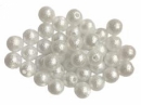 Plastové korálky perličky 8mm 10g - matné biele