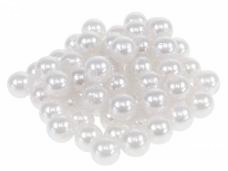 Plastové korálky perličky 12mm 10 ks - biele 