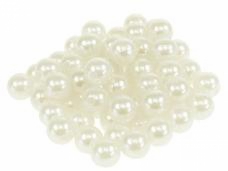 Plastové korálky perličky 10mm 20ks - krémové