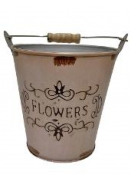 Plechový kvetináč vintage vedierko 12 cm - staroružové