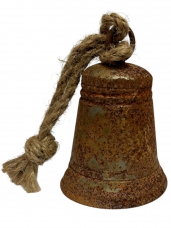 Kovový zvonček 8 cm – rustikálny korténový efekt