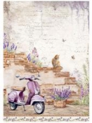 Ryžový papier A4 -  lavender Vespa