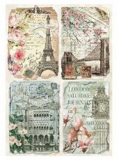 Ryžový papier A4 - vintage pohľadnice