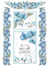 Ryžový papier A4 - modré kvety