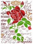 Šablóna 21 x 29,7cm - Ruža a hudba