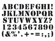 Šablóna 10x15cm - abeceda a čísla