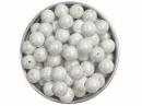 Sklenená korálka perleťová  8mm 10 ks - biela