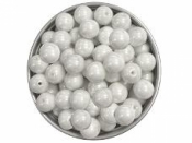 Sklenená korálka perleťová  8mm 10 ks - biela