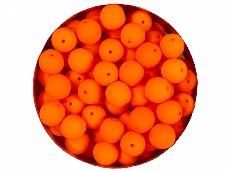 Sklenená korálka matná 8mm - neónová oranžová