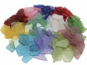 Sklenená mozaika - mix tvarov a farieb 250g - mliečne sklo 