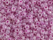 Sklenené rokajl korálky - 100g - perleťové malinové