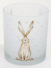 Sklenený svietnik zajac Harry - 10 cm