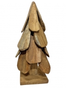 Ručne robený drevený stromček z teakového dreva 30 cm