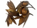Sušený drevený kvet 5ks - natur