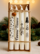 Vianočné dekoratívne sviečky Čarovné Vianoce – sada 4 ks v darčekovom balení