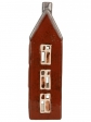 Keramický svietnik v tvare domčeka Clayre & Eef – hnedý so sivou strechou, 10×7×26 cm