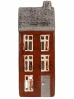 Keramický svietnik v tvare domčeka Clayre & Eef – hnedý so sivou strechou, 10×7×26 cm