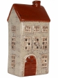 Keramický svietnik v tvare domčeka Clayre & Eef – béžový s hnedou strechou, 12×8×24 cm