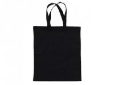 Bavlnená taška 40x40cm - čierna - dlhé rúčky 