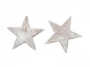 Hviezda z brezovej kôry 6,5 cm - vintage biela