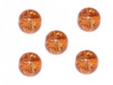 Sklenená korálka praskačka - 10mm - oranžová