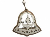 Vianočná drevená ozdoba 9 cm - zvon