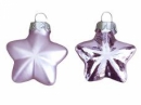 Sklenená vianočná ozdoba hviezda 4 cm - lesklá pastelová fialová