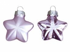 Sklenená vianočná ozdoba hviezda 4 cm - matná pastelová fialová