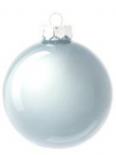 Vianočná sklenená guľa 4 cm - ľadová modrá lesklá