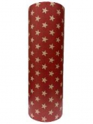 Vianočný recyklovaný baliaci papier hviezdičky 5m - červený