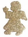 Vianočný drevený výrez anjel 5 cm - zlatý