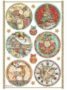 Ryžový papier A4 - patchwork vianočné gule