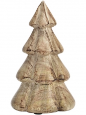 Drevený vianočný stromček z mangového dreva 21 cm – prírodná dekorácia 