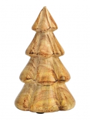 Drevený vianočný stromček z mangového dreva 16 cm – prírodná dekorácia