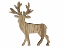 Vianočný drevený výrez jeleň 5 cm - prírodný