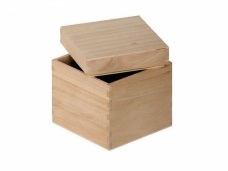 Drevená krabička - kocka - 11x11x11 cm