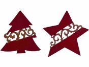 Drevený výrez hviezda 4 cm - červená