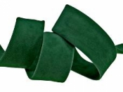 Obojstranná semišová stuha 4 cm  - vianočná zelená