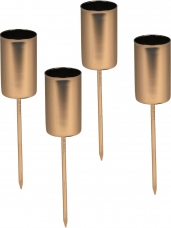 Adventný podstavec na kónická sviečku sada 4 kusy - matné zlaté