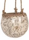 Závesný keramický kvetináč 13 cm - flora