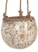 Závesný keramický kvetináč 13 cm - flora