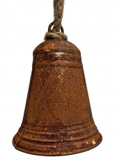 Kovový zvonček 17 cm – rustikálny korténový efekt 