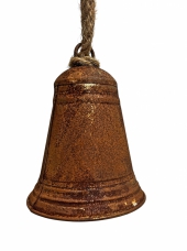 Kovový zvonček 13 cm – rustikálny korténový efekt