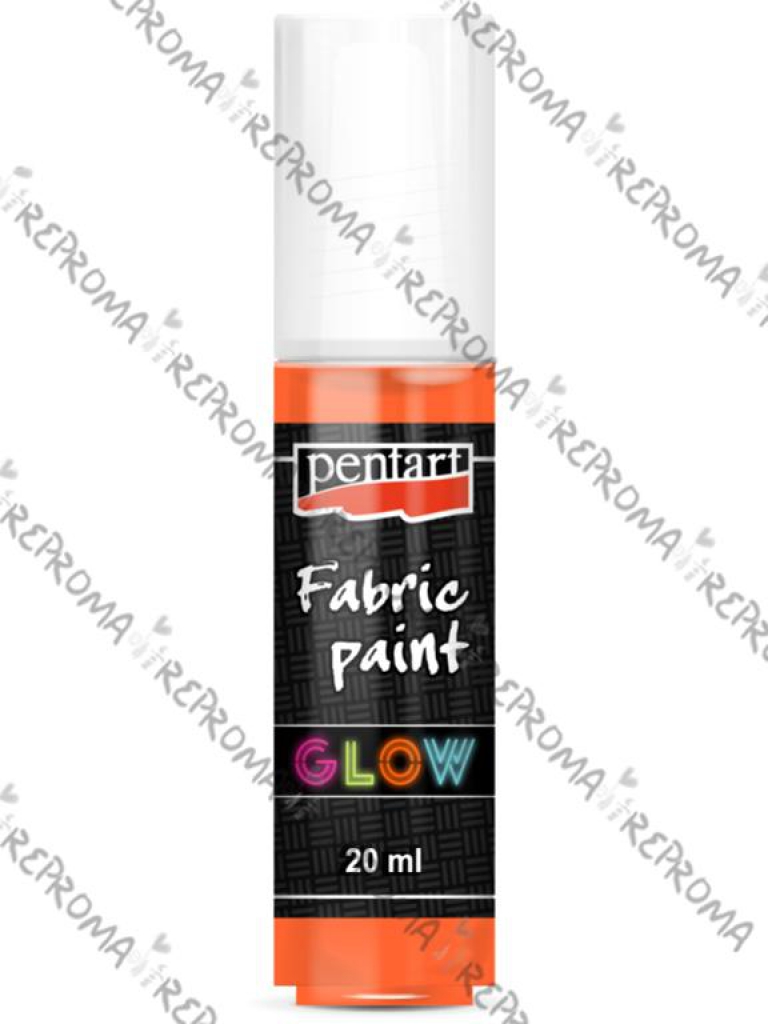 3D Farba na textil svietiaca v tme PENTART GLOW 20 ml - oranžová