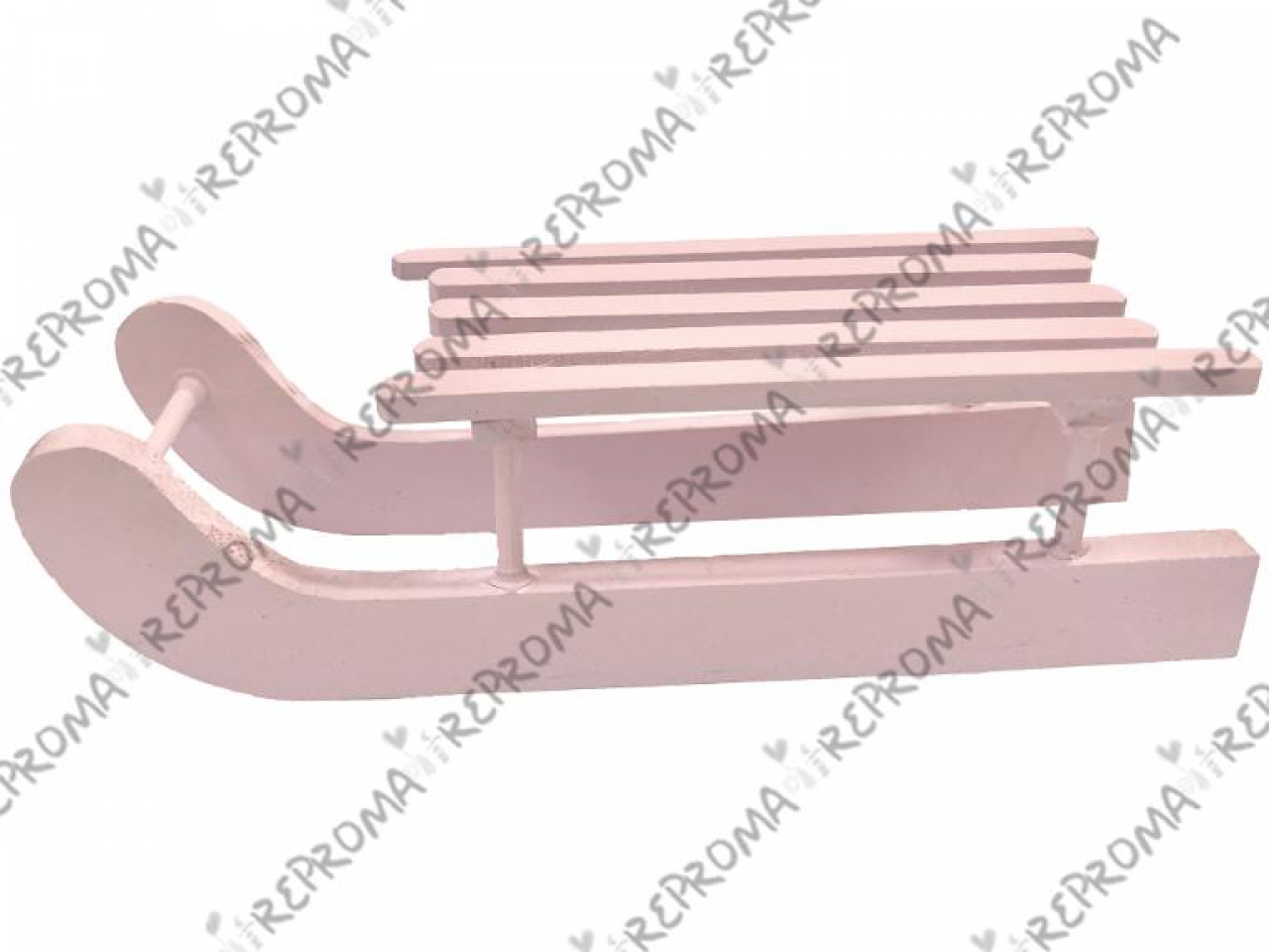 Drevené sane 13 cm - pastelové ružové