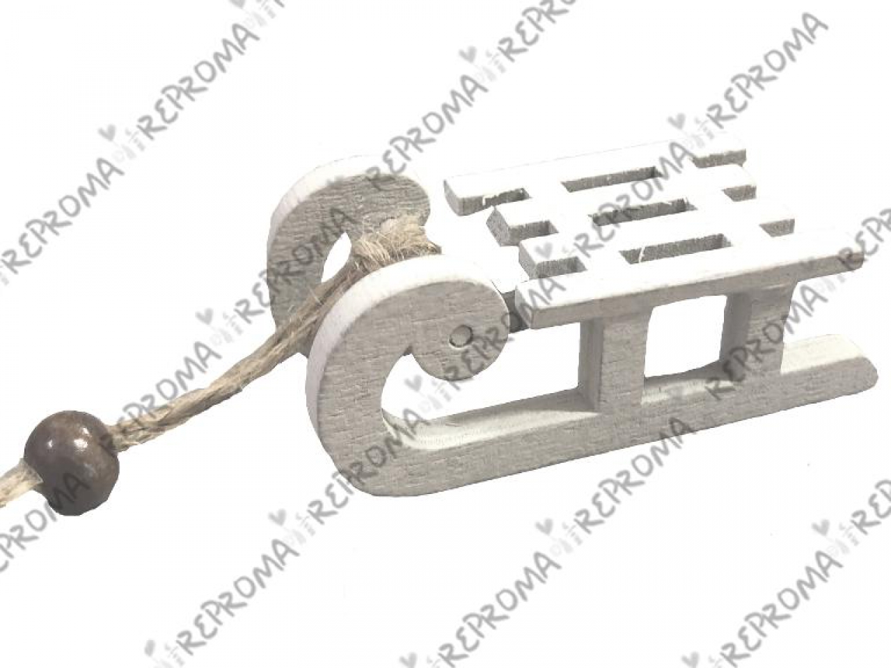 Drevené sane 4,5 cm - biele