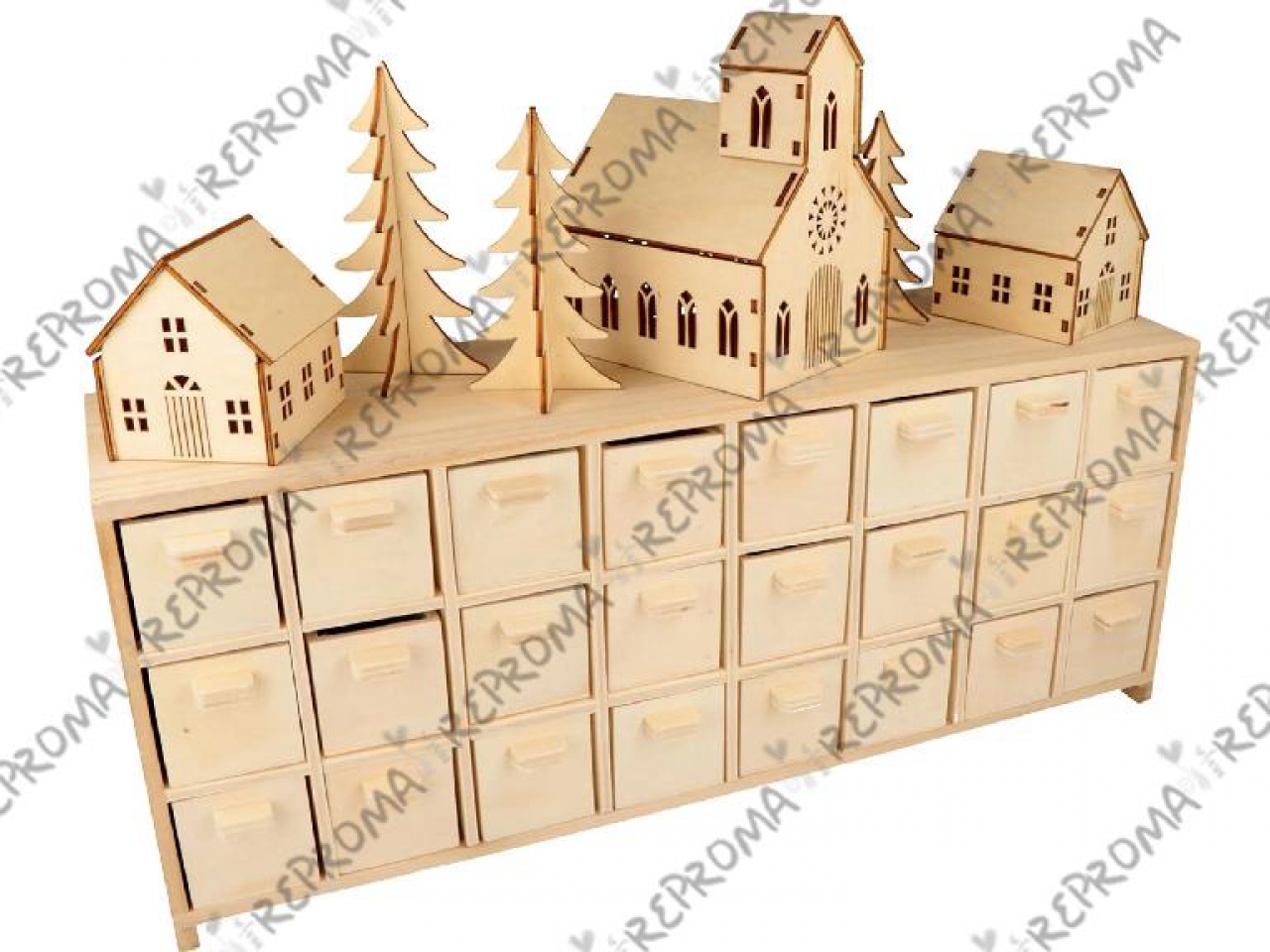 Artemio Drevený adventný kalendár - mestečko